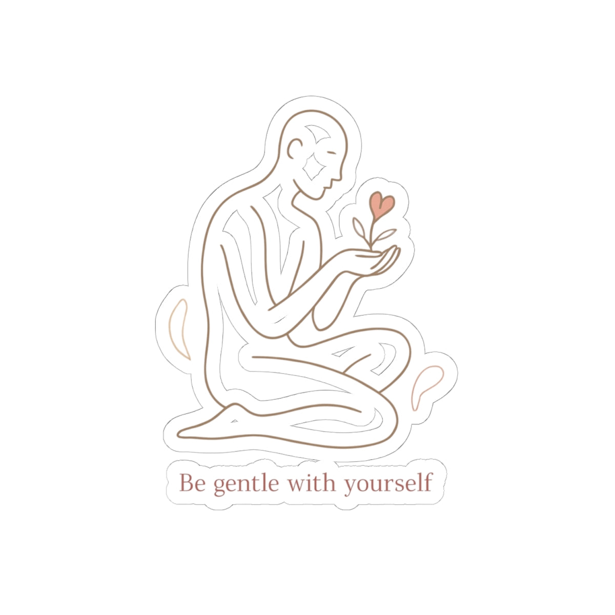 Be Gentle With Yourself Sticker — Minimalist Self‑Care Kiss‑Cut Vinyl