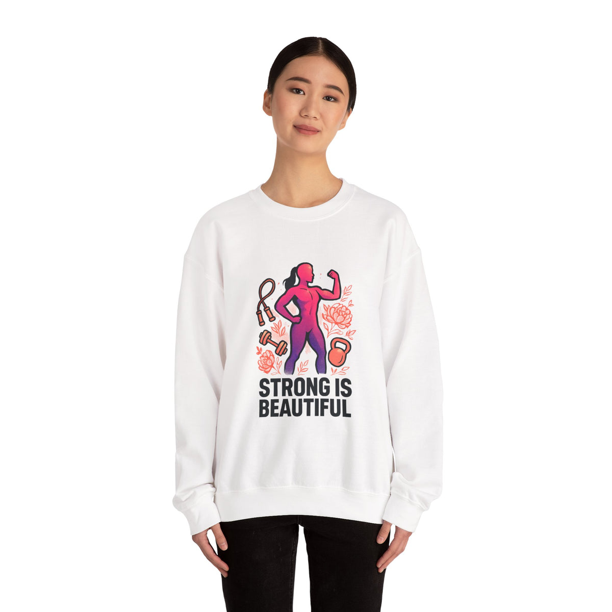 Strong Is Beautiful Sweatshirt — Women’s Fitness Crewneck