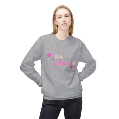 Pink Dreams Crewneck Sweatshirt — Floral Retro Graphic