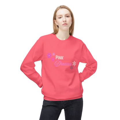 Pink Dreams Crewneck Sweatshirt — Floral Retro Graphic