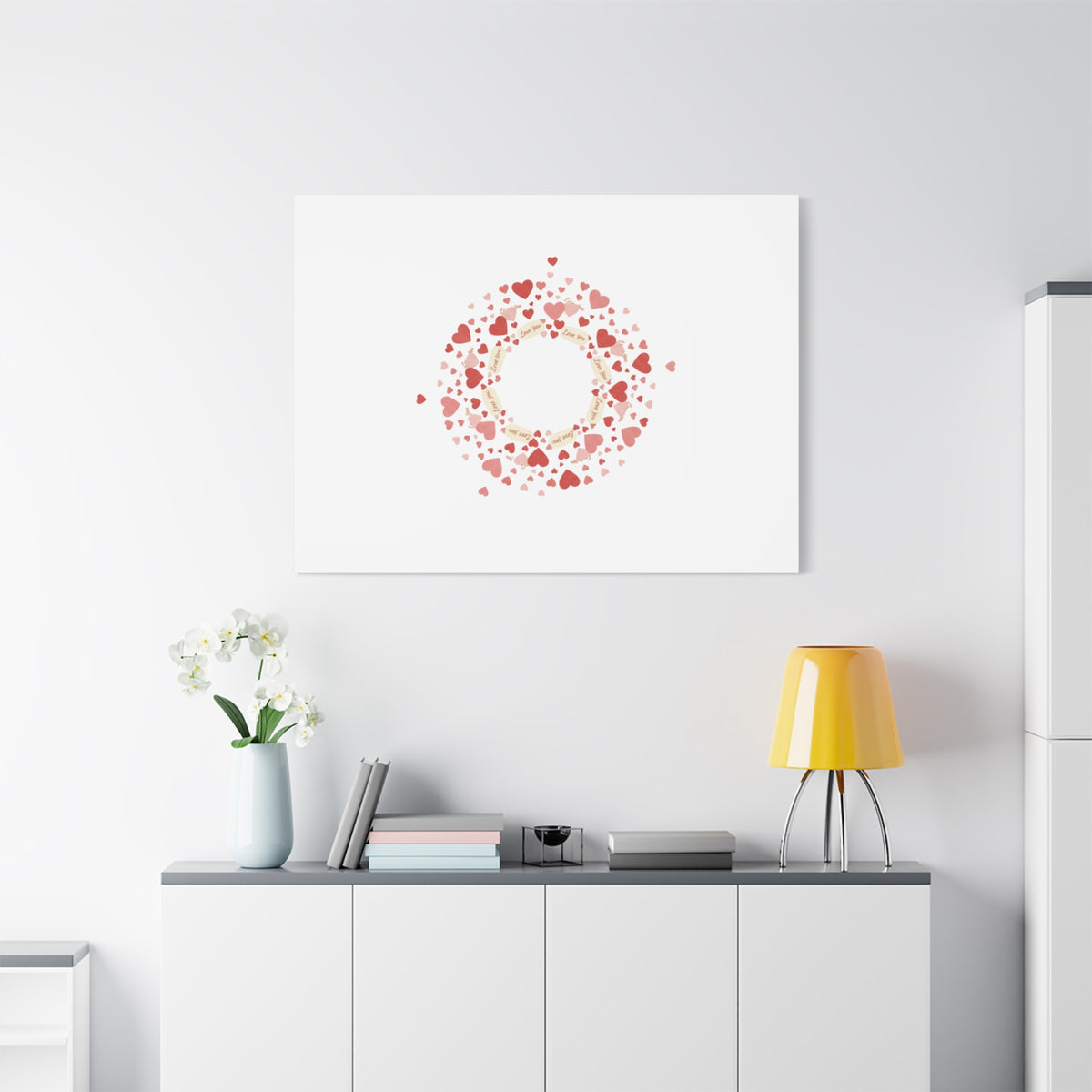 Tiny Heart Wreath Canvas | tiny heart design, valentine doodle