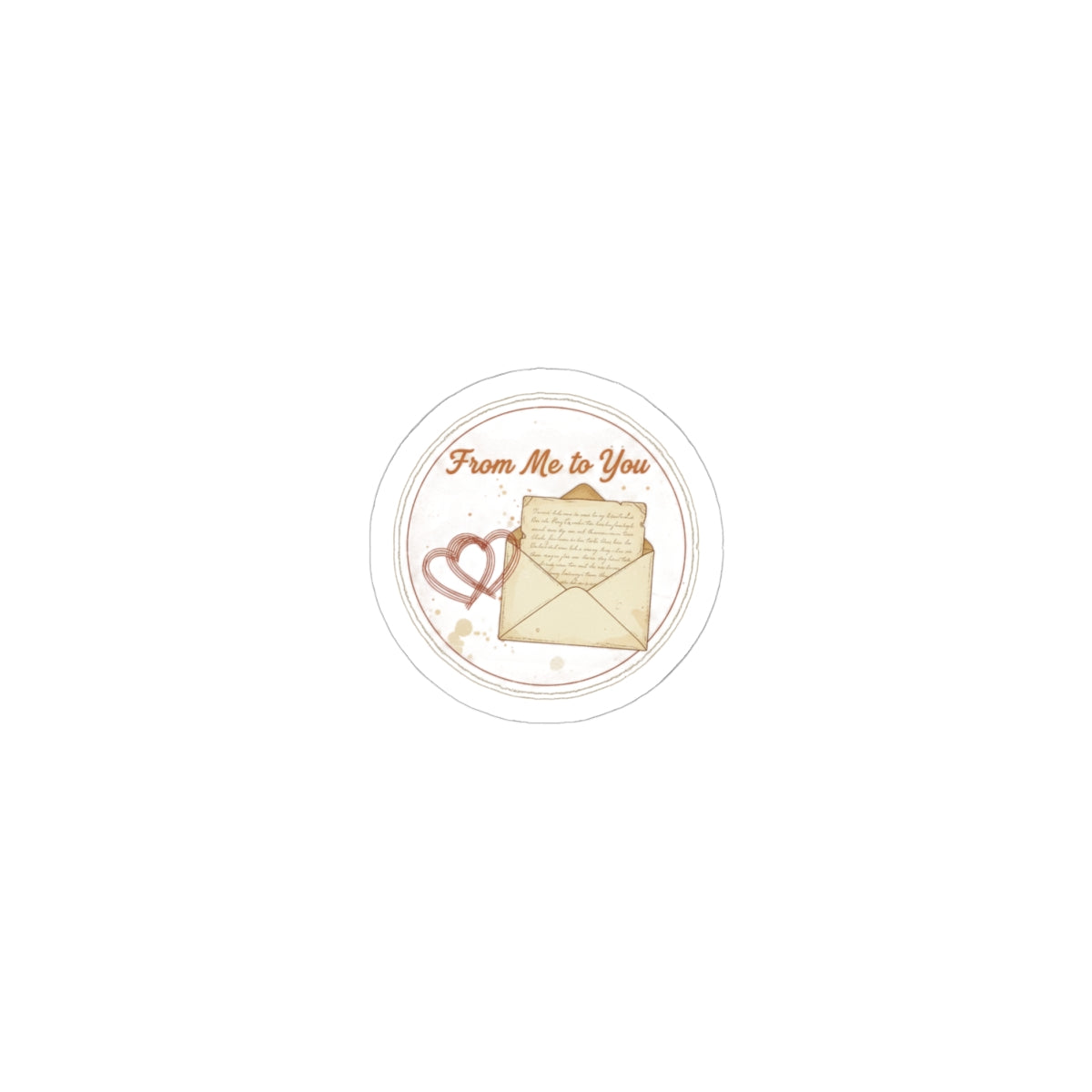 Vintage Love Letter Wax Seal Sticker | Handwritten Romance, Sepia Stationery