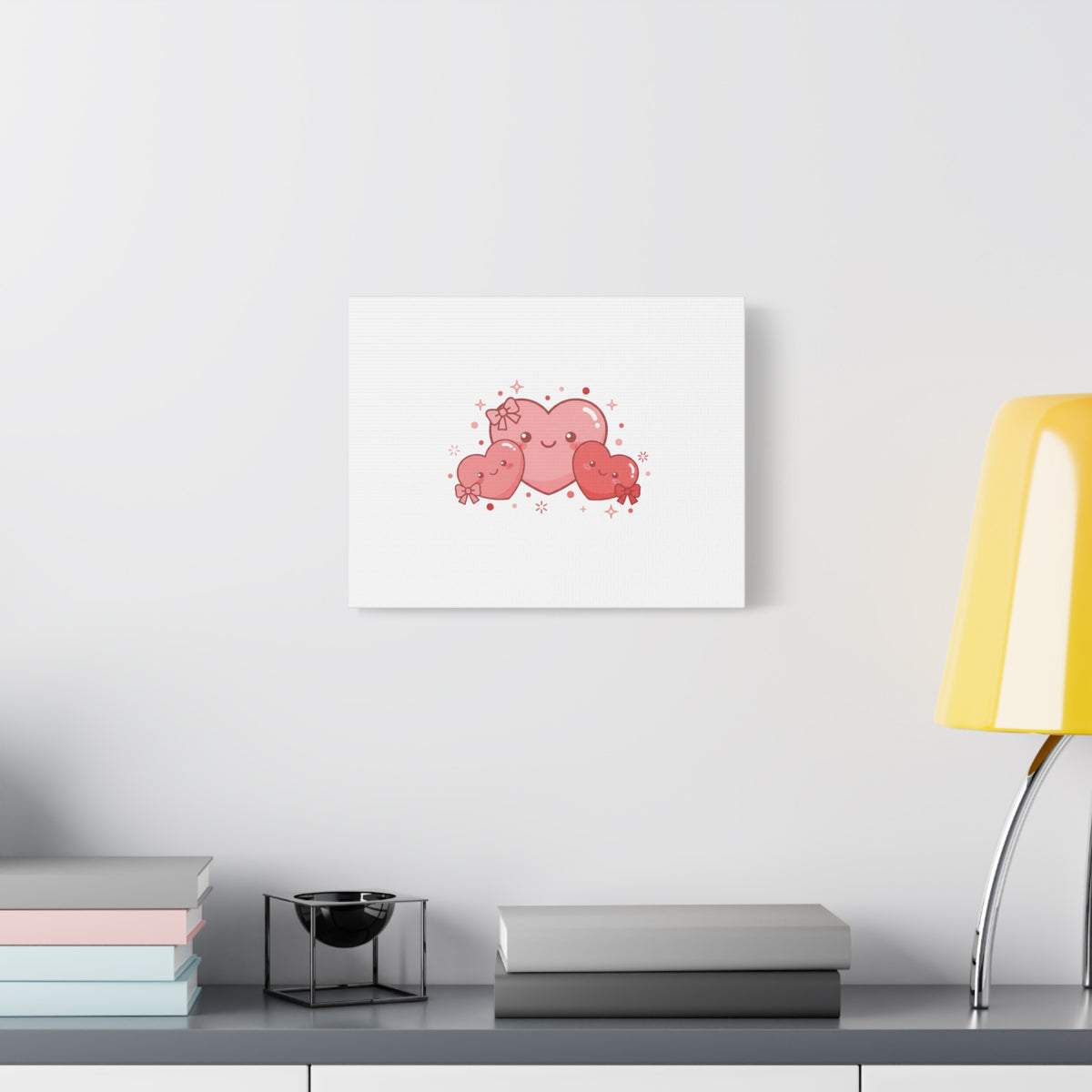 Kawaii Tiny Heart Trio Matte Canvas | tiny hearts, valentine doodle