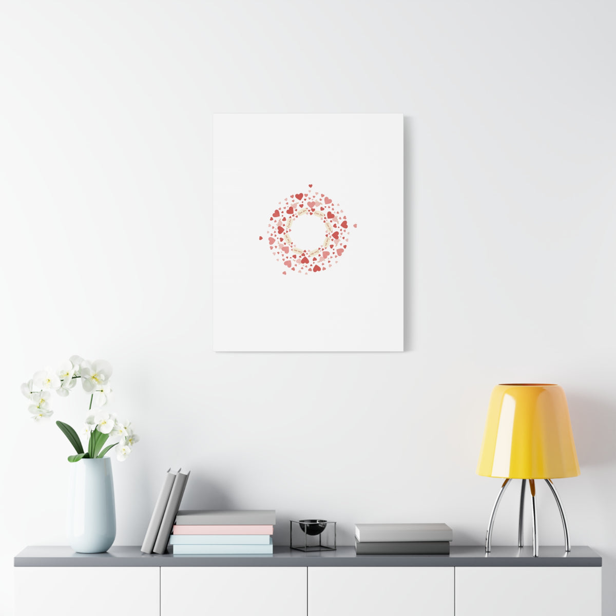 Tiny Heart Wreath Canvas | tiny heart design, valentine doodle