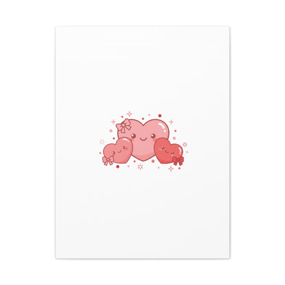Kawaii Tiny Heart Trio Matte Canvas | tiny hearts, valentine doodle