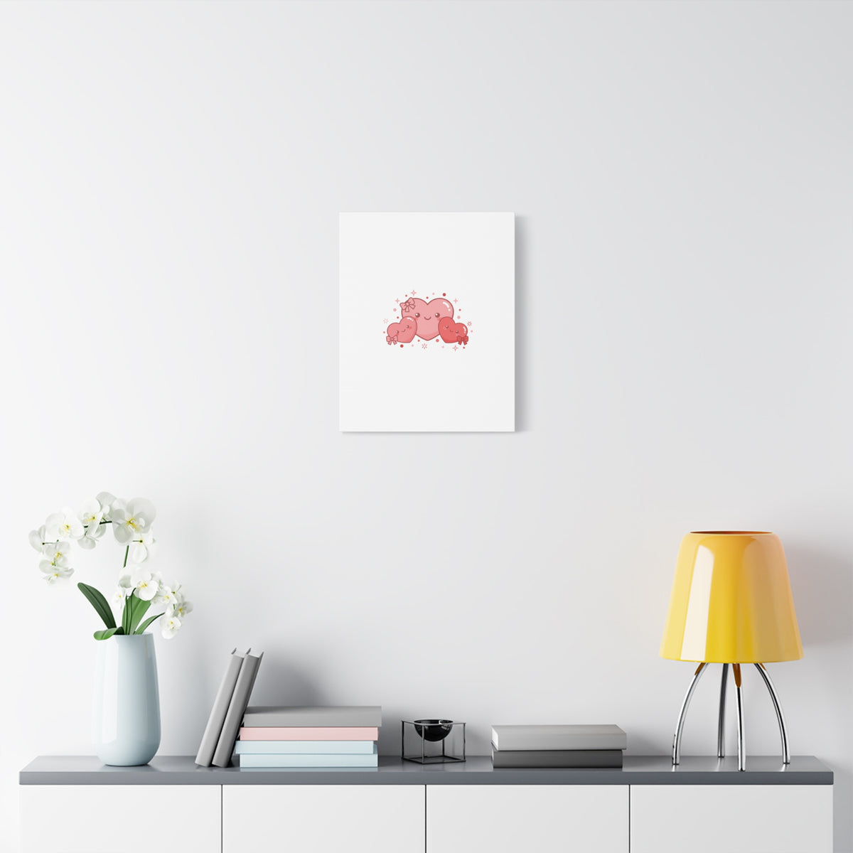 Kawaii Tiny Heart Trio Matte Canvas | tiny hearts, valentine doodle