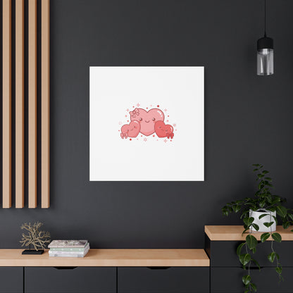 Kawaii Tiny Heart Trio Matte Canvas | tiny hearts, valentine doodle