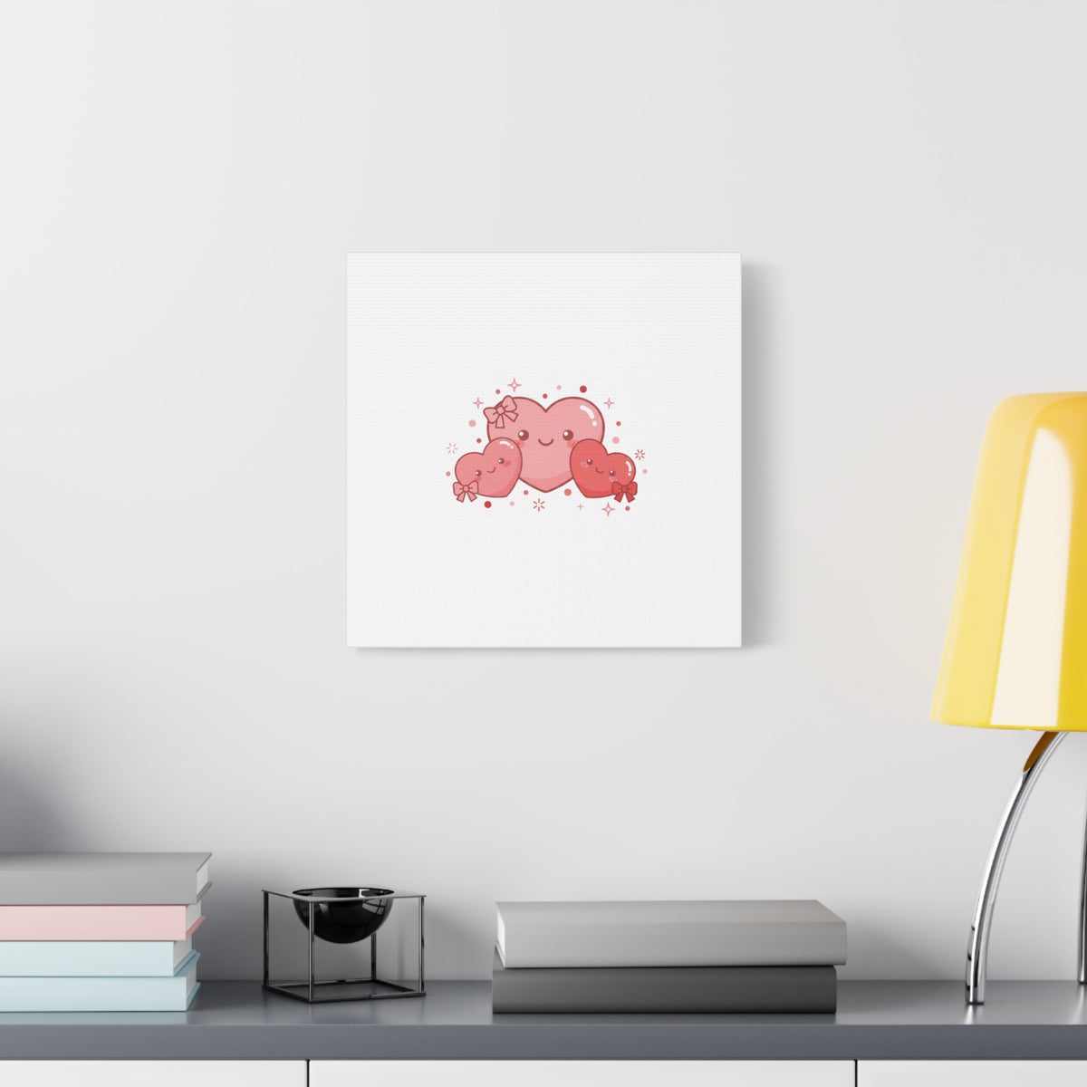 Kawaii Tiny Heart Trio Matte Canvas | tiny hearts, valentine doodle