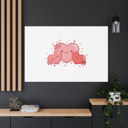 Kawaii Tiny Heart Trio Matte Canvas | tiny hearts, valentine doodle