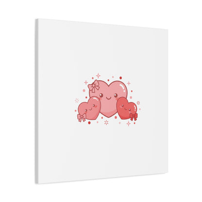 Kawaii Tiny Heart Trio Matte Canvas | tiny hearts, valentine doodle