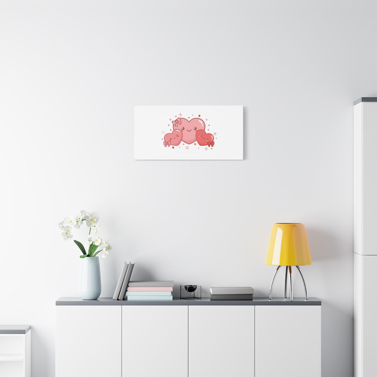 Kawaii Tiny Heart Trio Matte Canvas | tiny hearts, valentine doodle