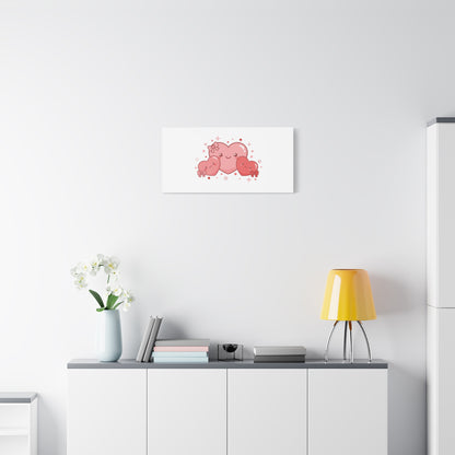 Kawaii Tiny Heart Trio Matte Canvas | tiny hearts, valentine doodle