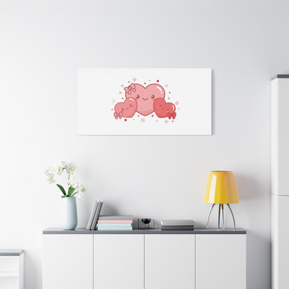 Kawaii Tiny Heart Trio Matte Canvas | tiny hearts, valentine doodle