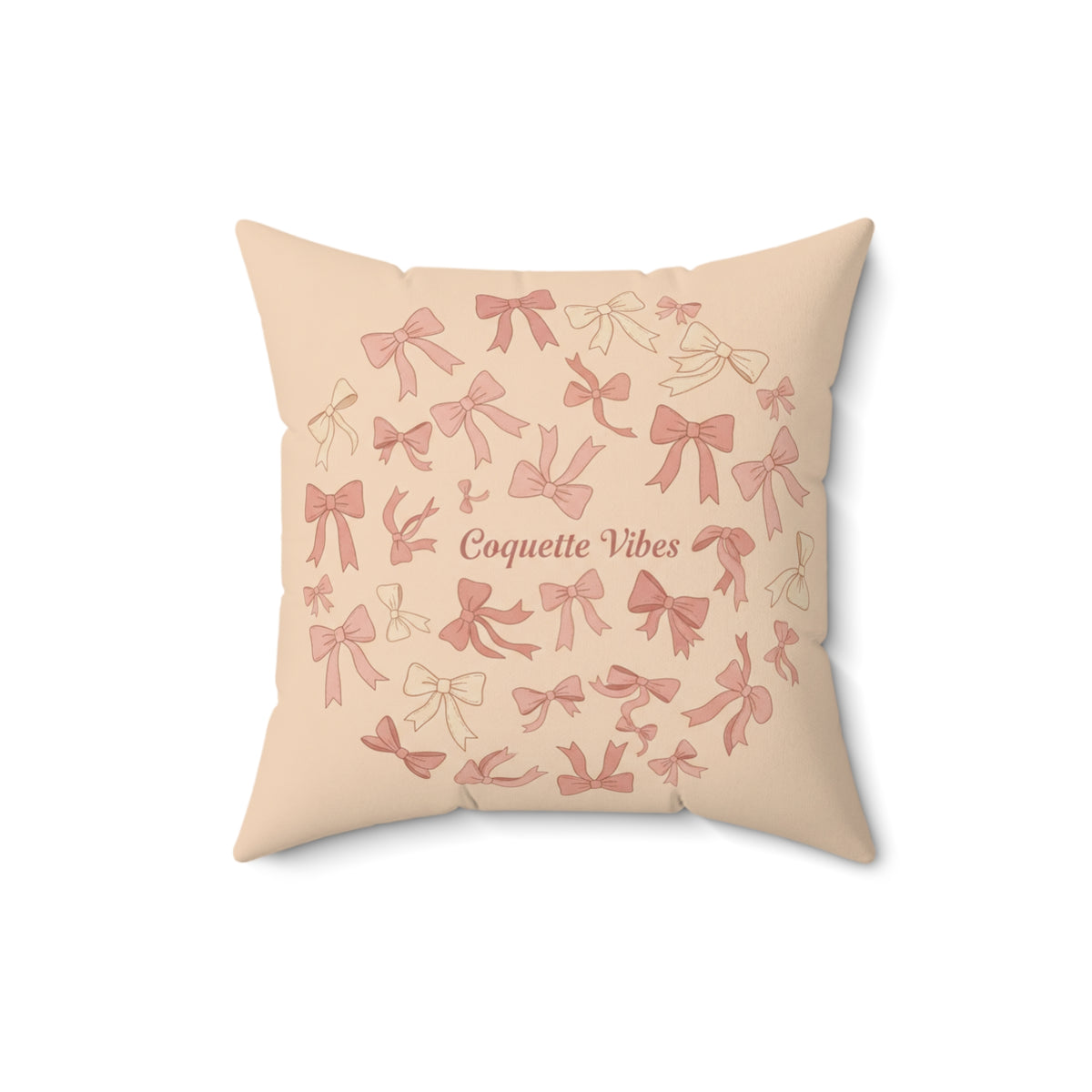 Coquette Vibes Decorative Pillow – Pink Bow Accent Throw Pillow