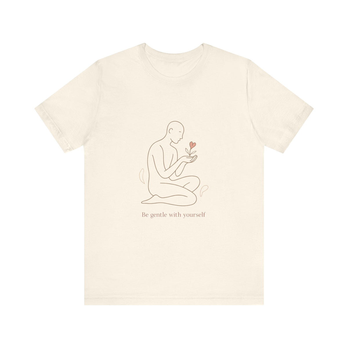 T‑Shirt — Minimal Self‑Care Line Art Tee (“Be gentle with yourself”)