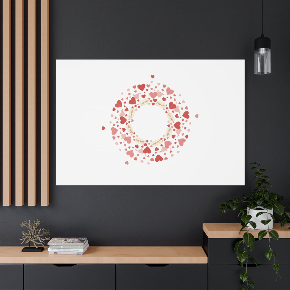 Tiny Heart Wreath Canvas | tiny heart design, valentine doodle