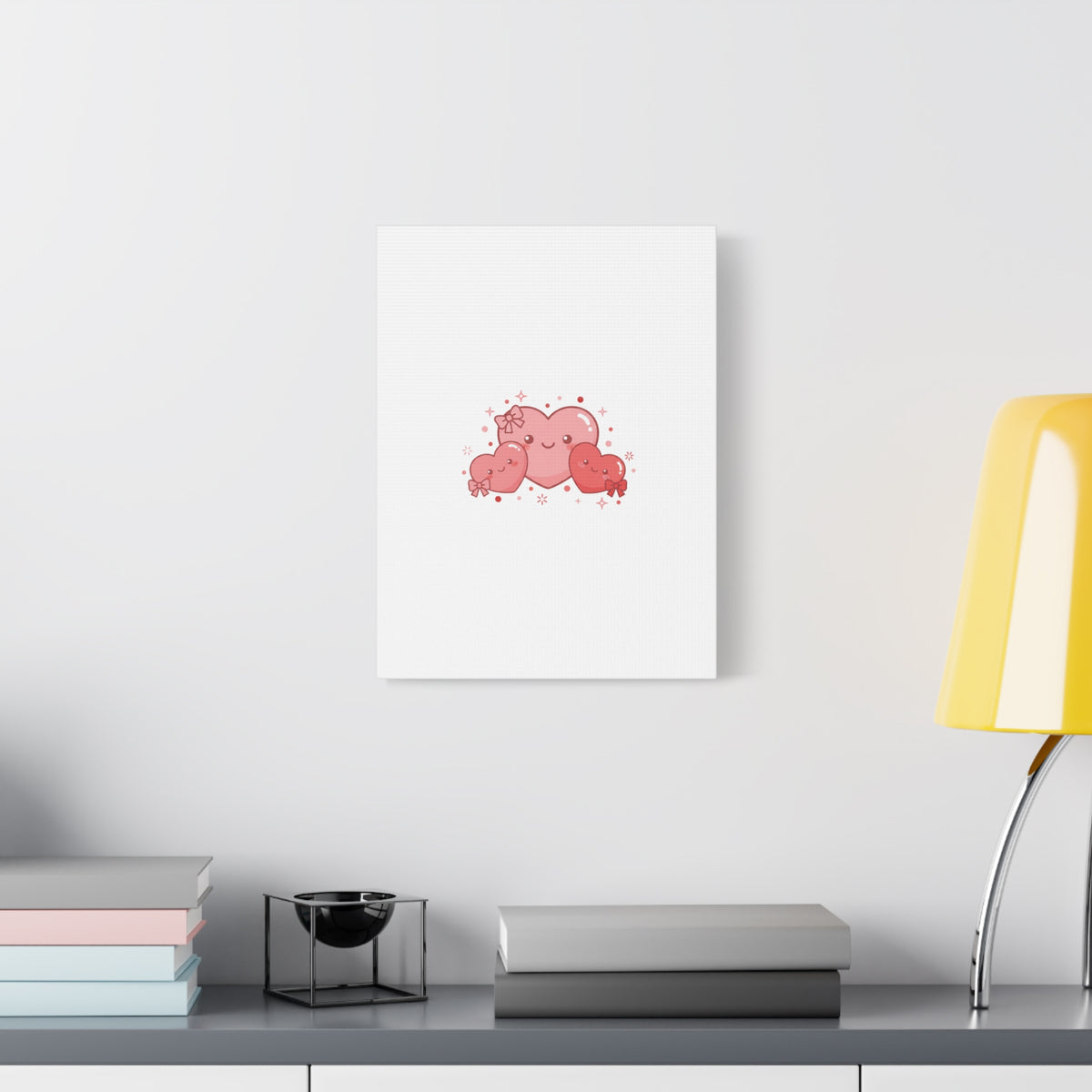 Kawaii Tiny Heart Trio Matte Canvas | tiny hearts, valentine doodle