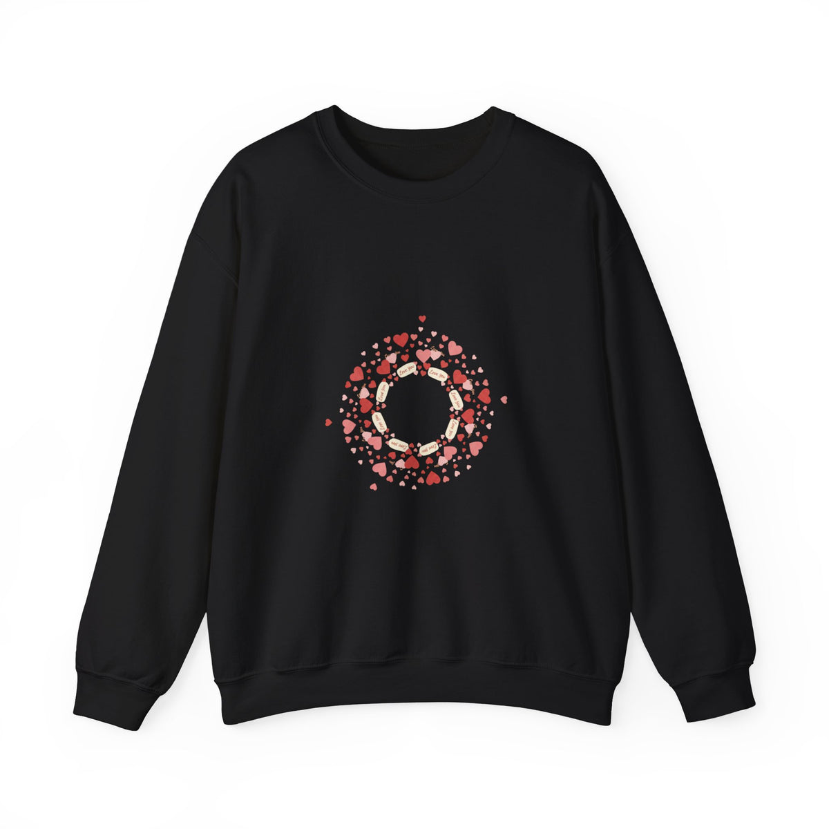Tiny Heart Confetti Wreath Sweatshirt | tiny heart design, heart pattern shirt
