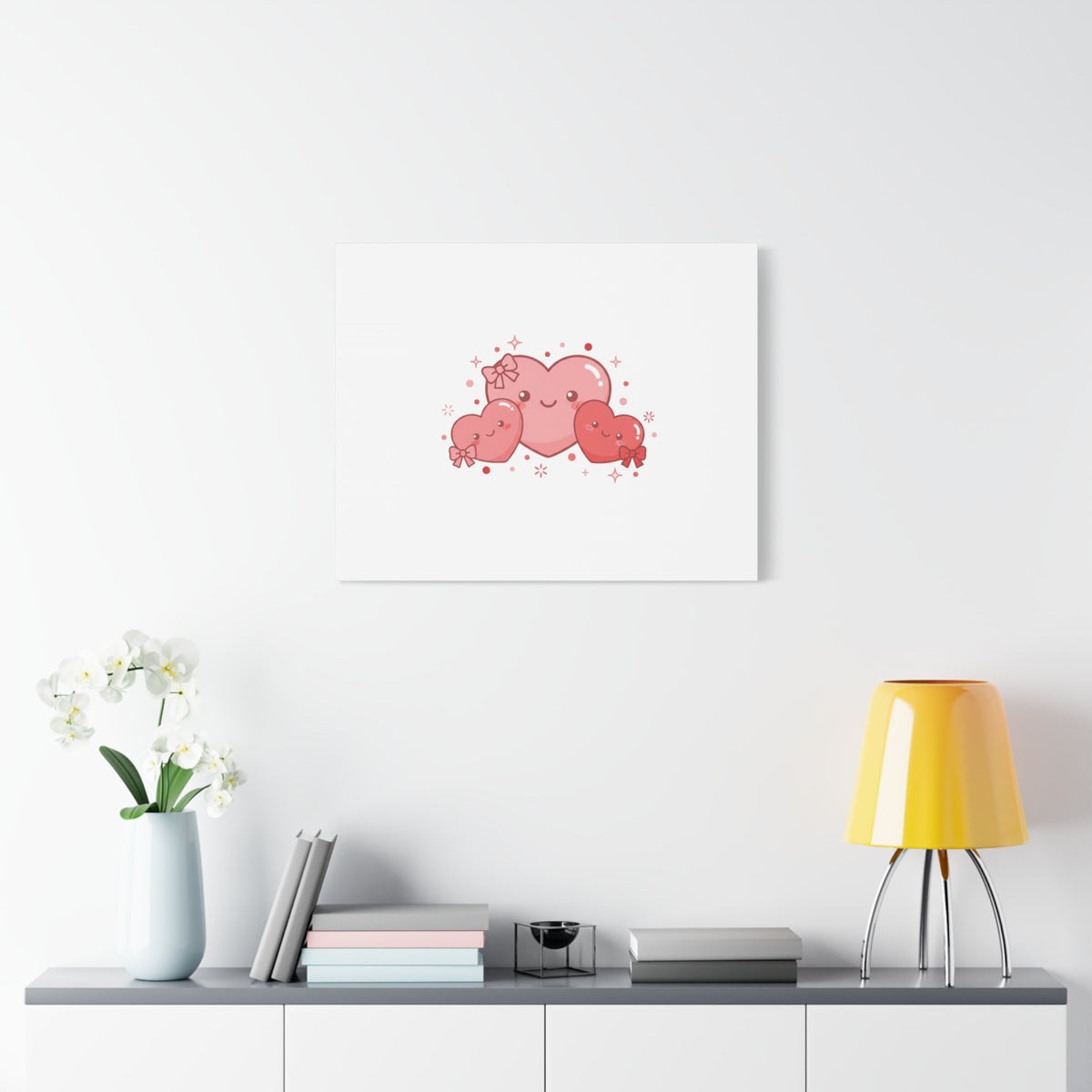 Kawaii Tiny Heart Trio Matte Canvas | tiny hearts, valentine doodle