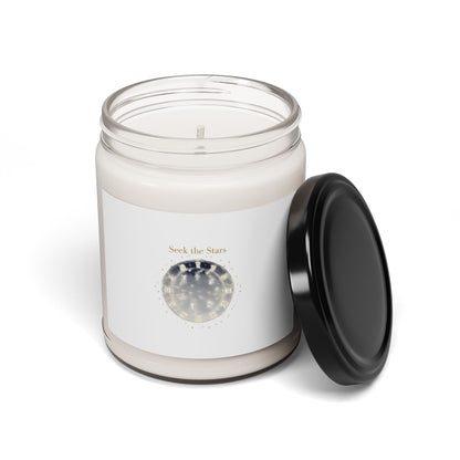 Seek the Stars Soy Candle, Celestial Moon Phase Jar | Astrology Decor