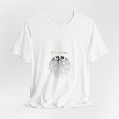 Seek the Stars Tee | celestial moon phase, minimalist astrology shirt