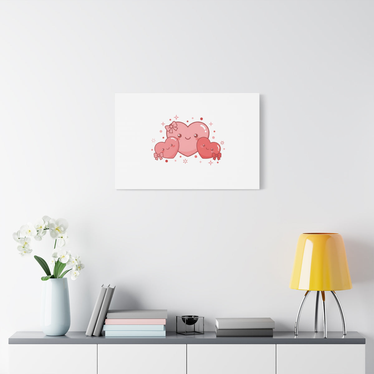 Kawaii Tiny Heart Trio Matte Canvas | tiny hearts, valentine doodle