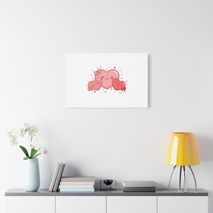 Kawaii Tiny Heart Trio Matte Canvas | tiny hearts, valentine doodle