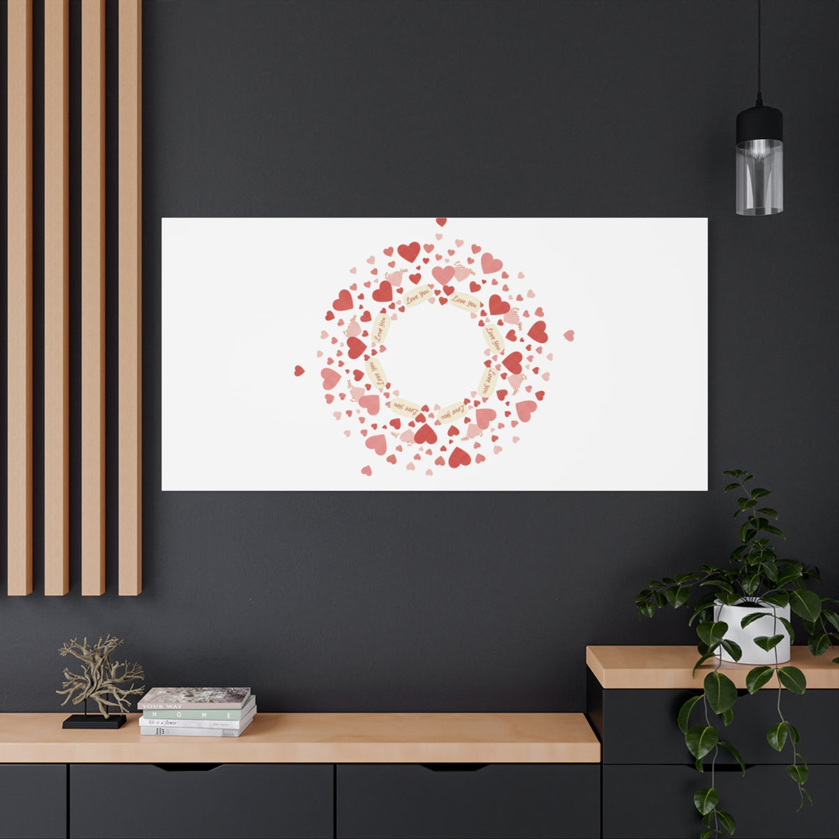 Tiny Heart Wreath Canvas | tiny heart design, valentine doodle
