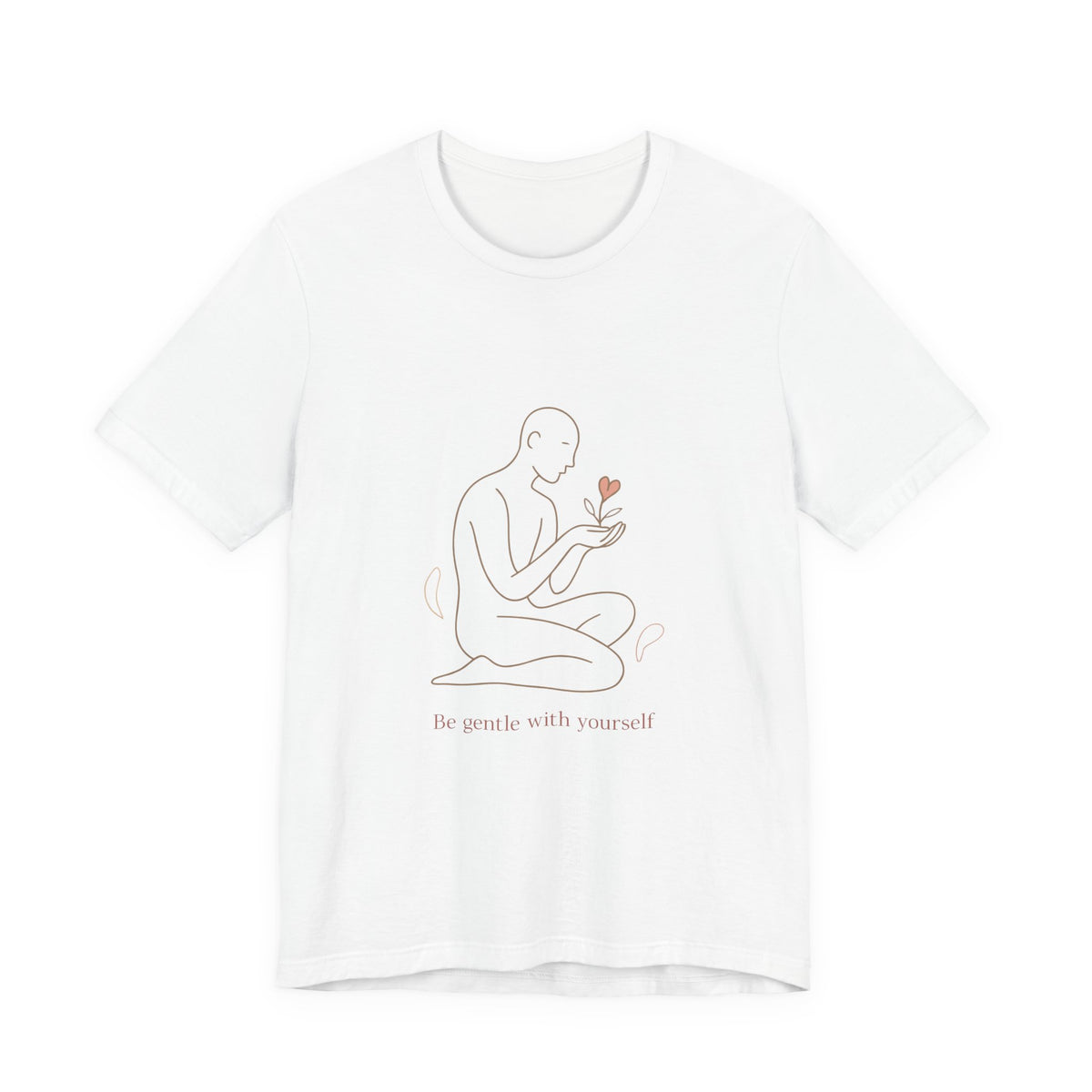 T‑Shirt — Minimal Self‑Care Line Art Tee (“Be gentle with yourself”)