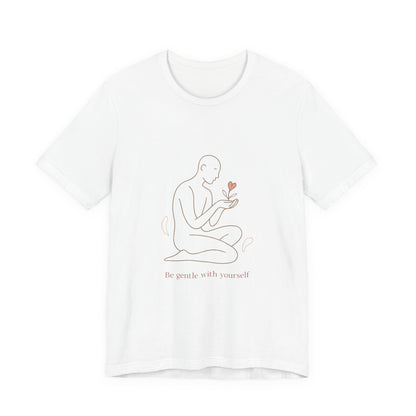 T‑Shirt — Minimal Self‑Care Line Art Tee (“Be gentle with yourself”)