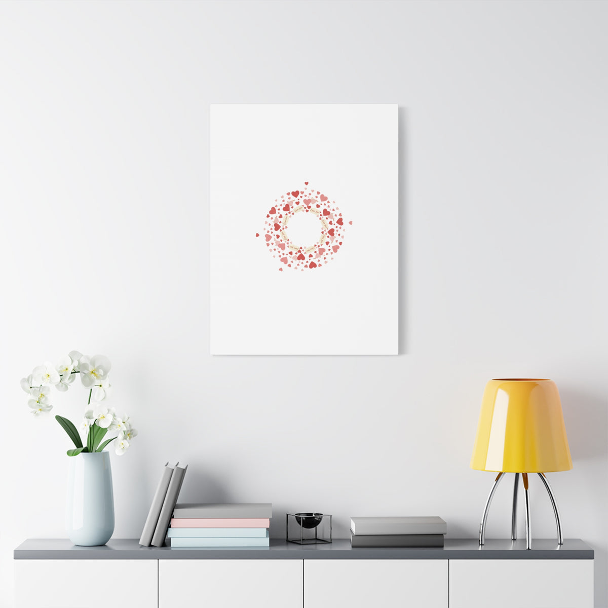 Tiny Heart Wreath Canvas | tiny heart design, valentine doodle