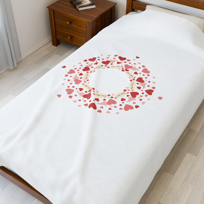 Tiny Heart Wreath Blanket | tiny heart design, pre-Valentine confetti