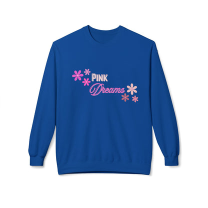 Pink Dreams Crewneck Sweatshirt — Floral Retro Graphic