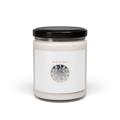 Seek the Stars Soy Candle, Celestial Moon Phase Jar | Astrology Decor