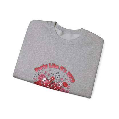 Disco Cherry Hearts Retro Romance Sweatshirt | sparkly hearts, glitter floral