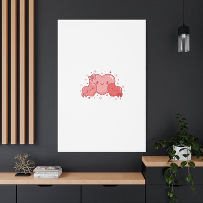 Kawaii Tiny Heart Trio Matte Canvas | tiny hearts, valentine doodle