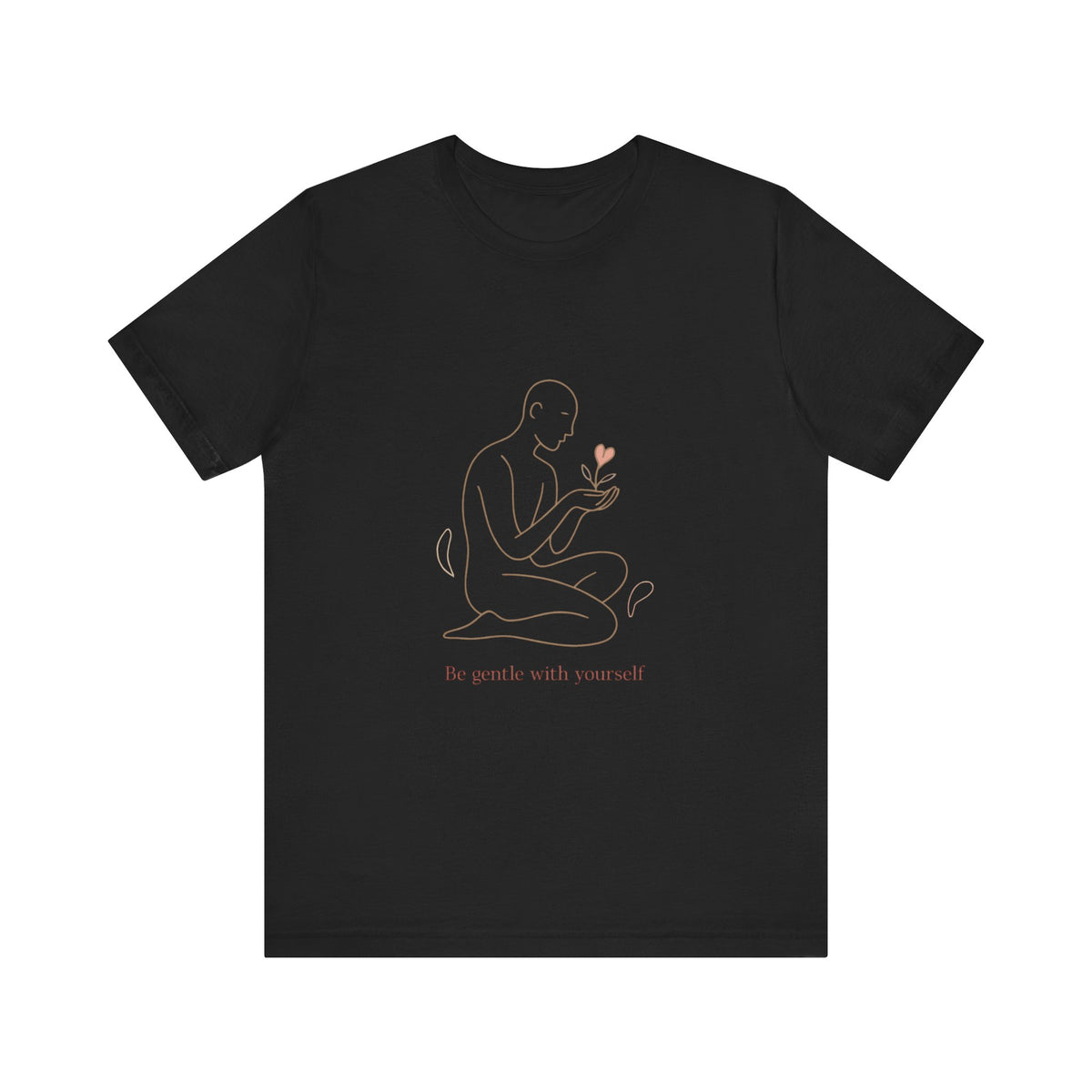 T‑Shirt — Minimal Self‑Care Line Art Tee (“Be gentle with yourself”)