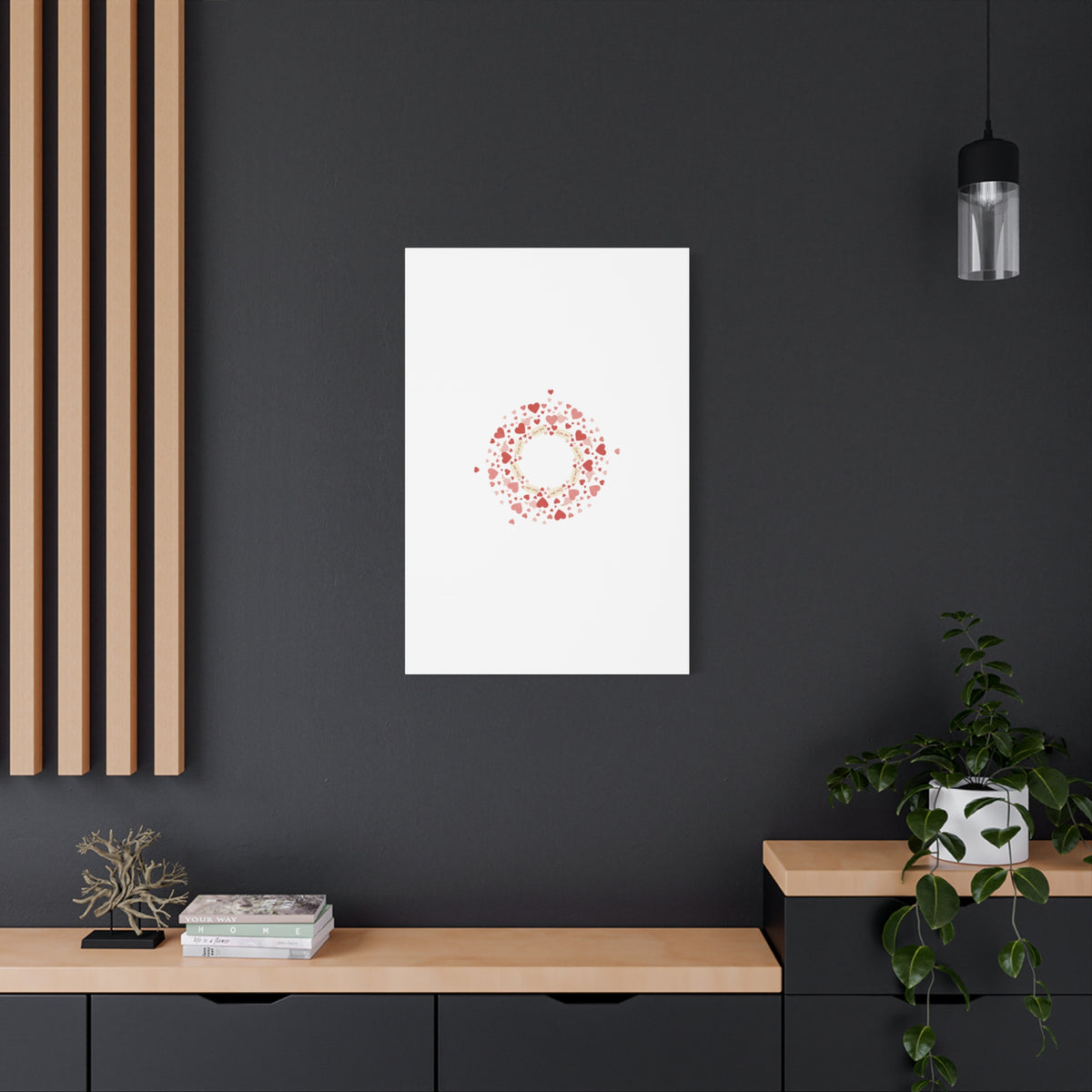 Tiny Heart Wreath Canvas | tiny heart design, valentine doodle