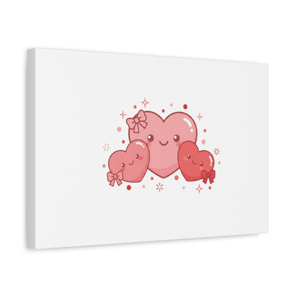 Kawaii Tiny Heart Trio Matte Canvas | tiny hearts, valentine doodle