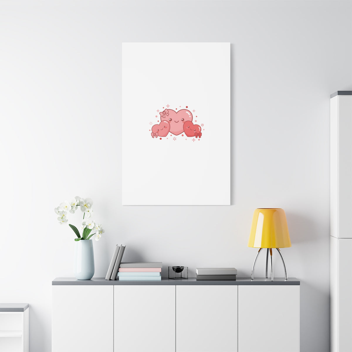 Kawaii Tiny Heart Trio Matte Canvas | tiny hearts, valentine doodle