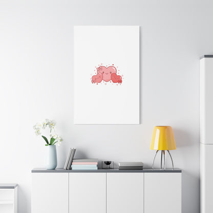 Kawaii Tiny Heart Trio Matte Canvas | tiny hearts, valentine doodle