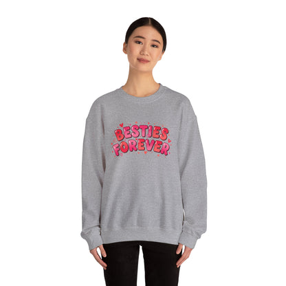 Besties Forever Sweatshirt | Galentine’s Friendship, Pink Red Chunky Type