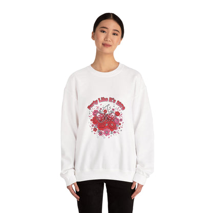 Disco Cherry Hearts Retro Romance Sweatshirt | sparkly hearts, glitter floral