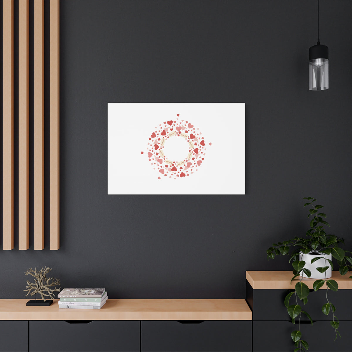 Tiny Heart Wreath Canvas | tiny heart design, valentine doodle