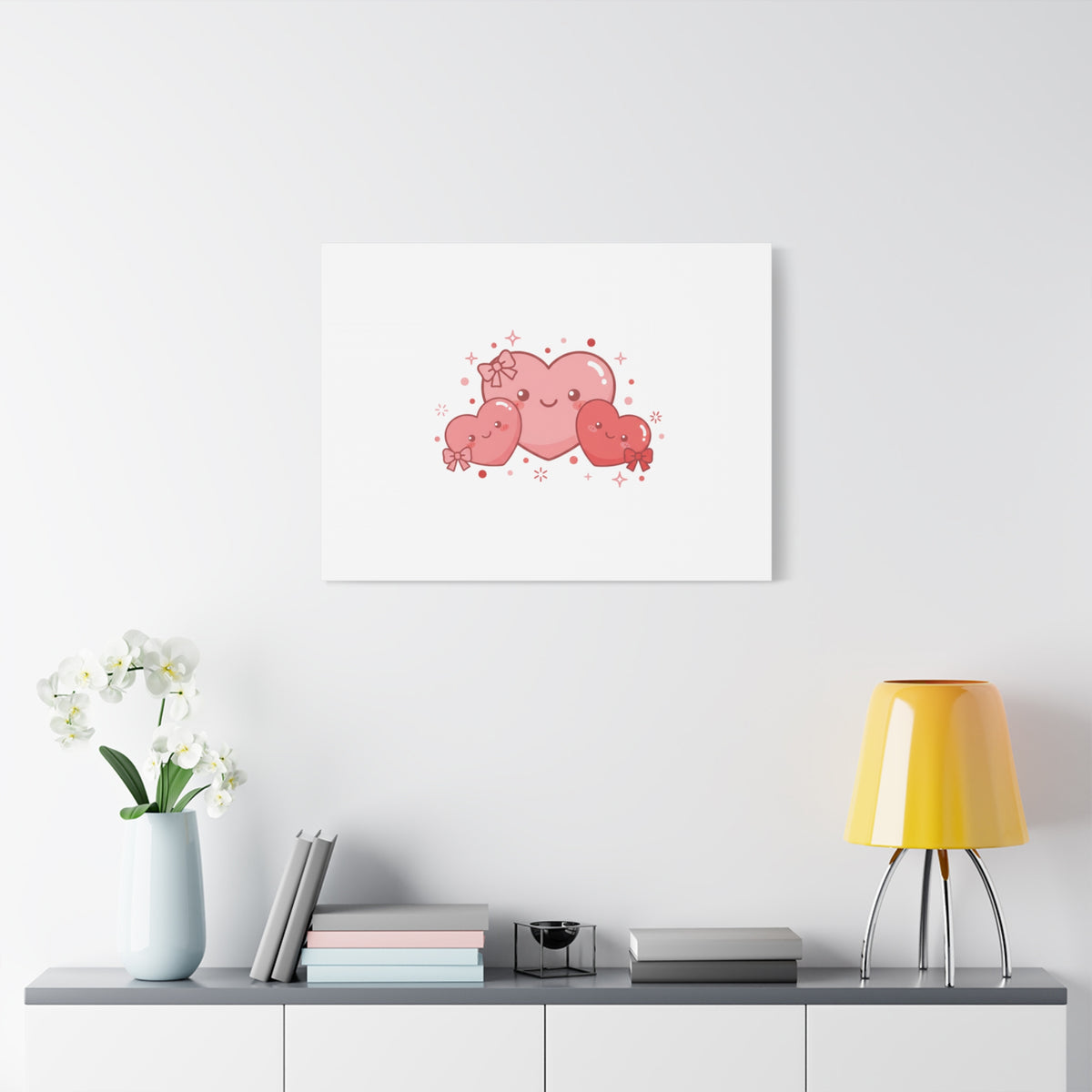 Kawaii Tiny Heart Trio Matte Canvas | tiny hearts, valentine doodle