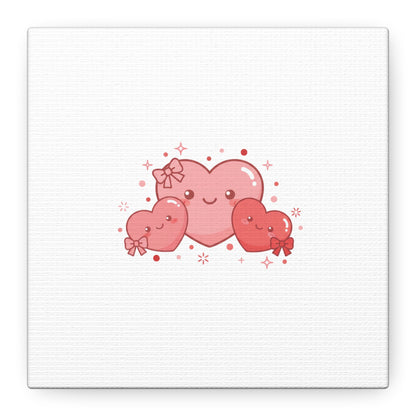 Kawaii Tiny Heart Trio Matte Canvas | tiny hearts, valentine doodle