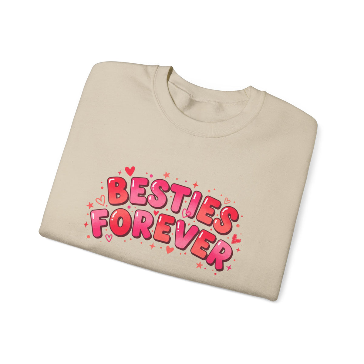 Besties Forever Sweatshirt | Galentine’s Friendship, Pink Red Chunky Type
