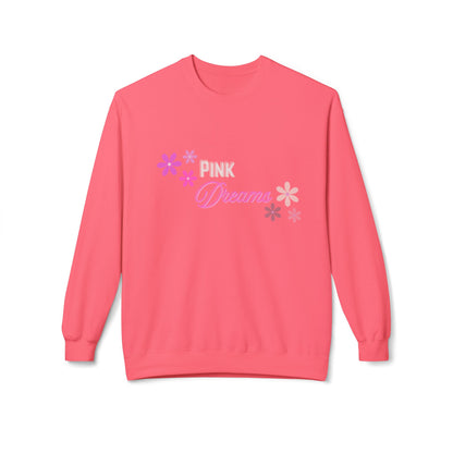 Pink Dreams Crewneck Sweatshirt — Floral Retro Graphic