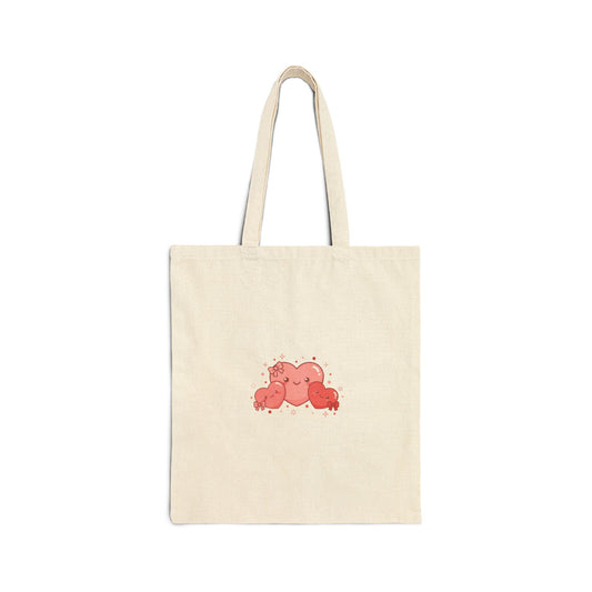 Tiny Heart Trio Tote, tiny heart design, Valentine doodle canvas tote
