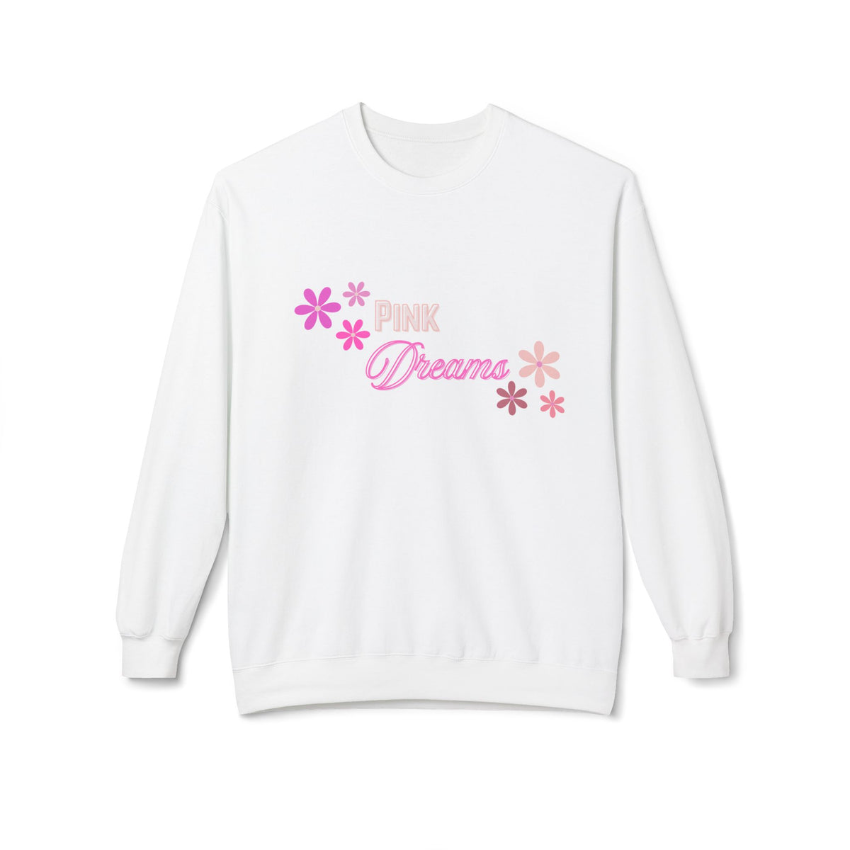 Pink Dreams Crewneck Sweatshirt — Floral Retro Graphic